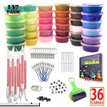 Sthabt 36 Colors Air Dry Clay for Kids Ultra Light DIY Doll Making Craft Dough Kit with Modeling Tools Keychain Cellphone Strap Fun Gift 137pcs  B07LFX8NCY